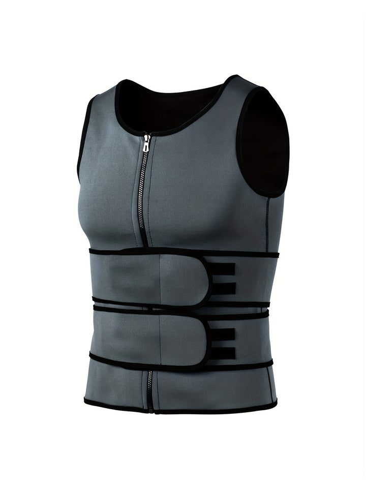 Men's Compression Vest | Skinny Fit Sleeveless | Adjustable Waist Straps | Shaping Style