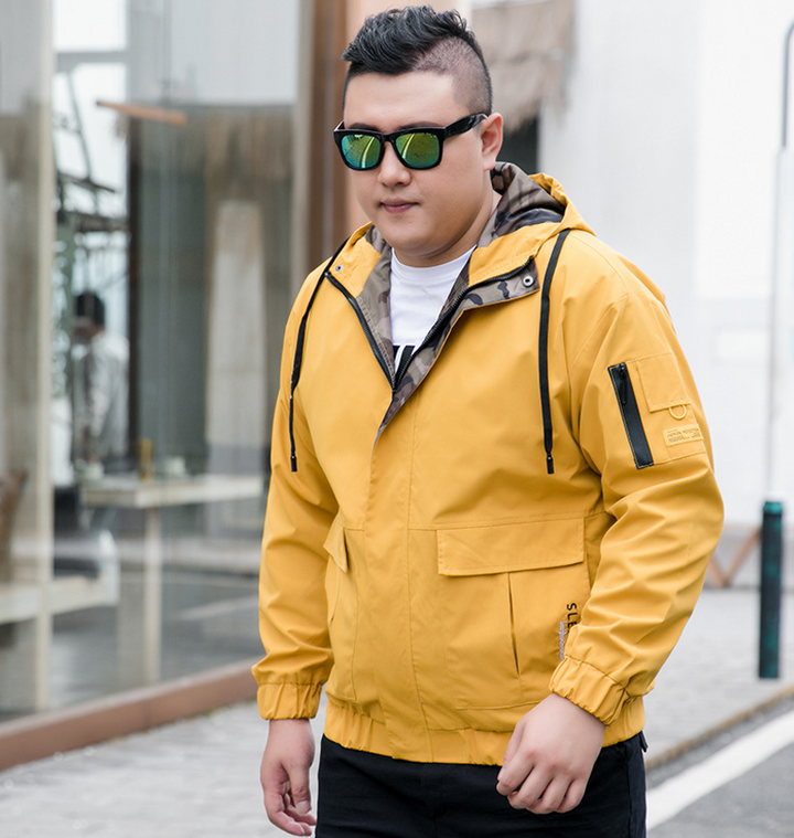 Męska kurtka bomber z haftem w kolorze khaki