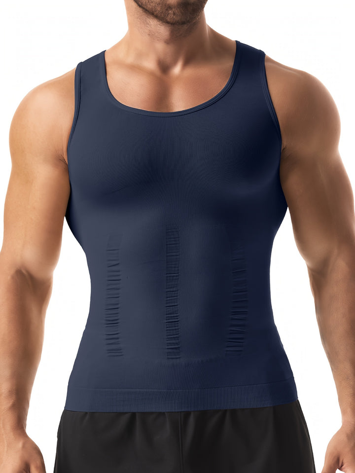Men's Shaping Compression Slimming T-Shirt with Stomach Control Sleeveless Undershirt | Shaping Underwear
