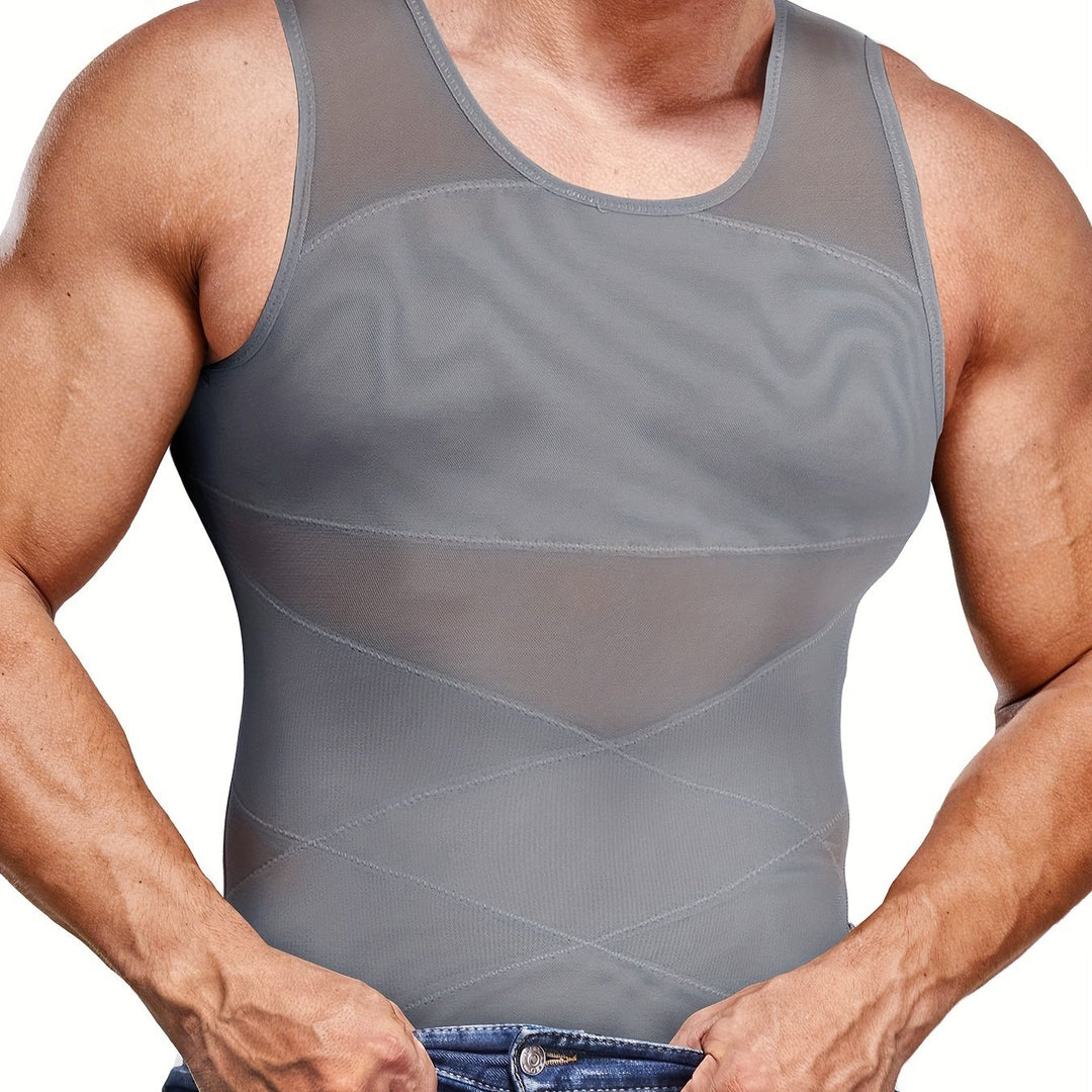 Men's Compression Shirt Shaping Abdomen Control Fitted Tank Top | Slim Fit