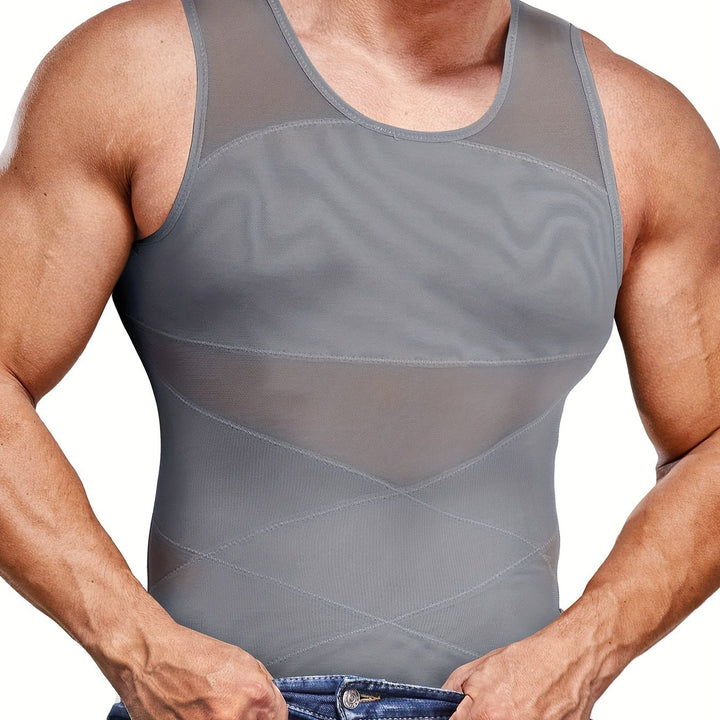 Men's Compression Shirt Shaping Abdomen Control Fitted Tank Top | Slim Fit