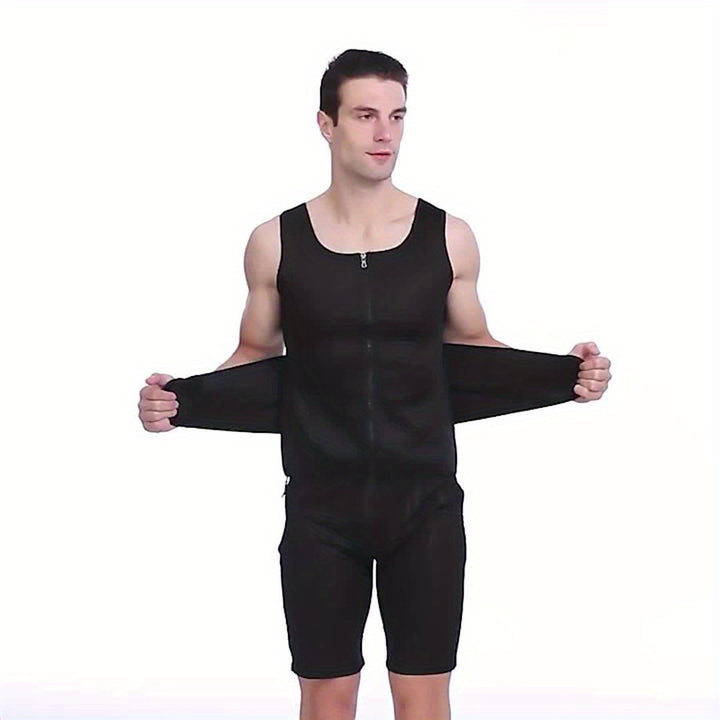 Men's Compression Vest | Skinny Fit Sleeveless | Adjustable Waist Straps | Shaping Style