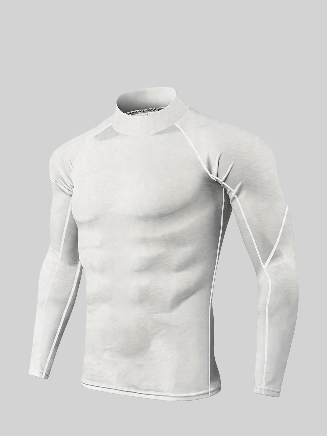 Men's Long Sleeve Shirt | Skinny Fit Top | Stand Collar | Sporty Training Style