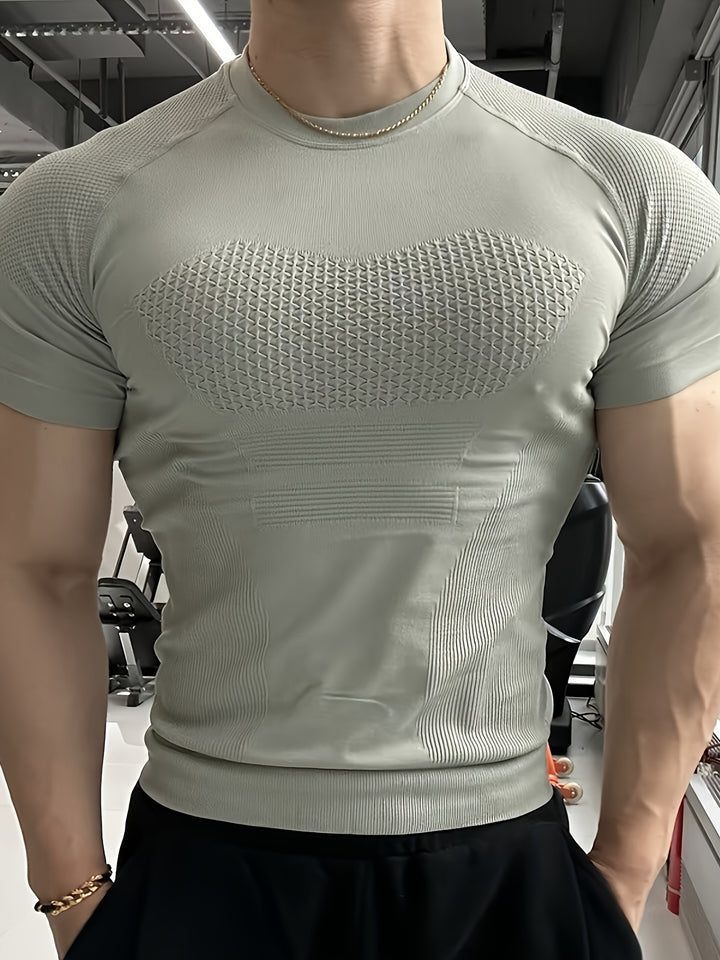 Męska Koszulka Treningowa Siłownia Bieganie Activewear Krótki Rękaw T-Shirt | Obcisły Krój