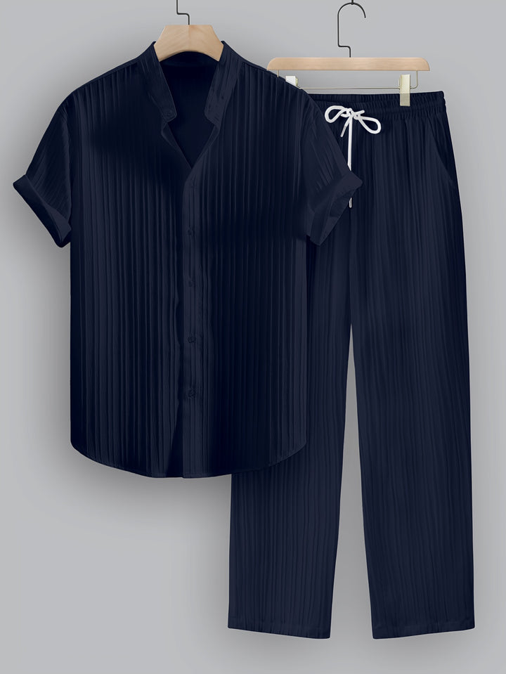 Men's Shirt and Pants Set | Regular Fit Set | Short Sleeve Shirt | Casual Summer Style