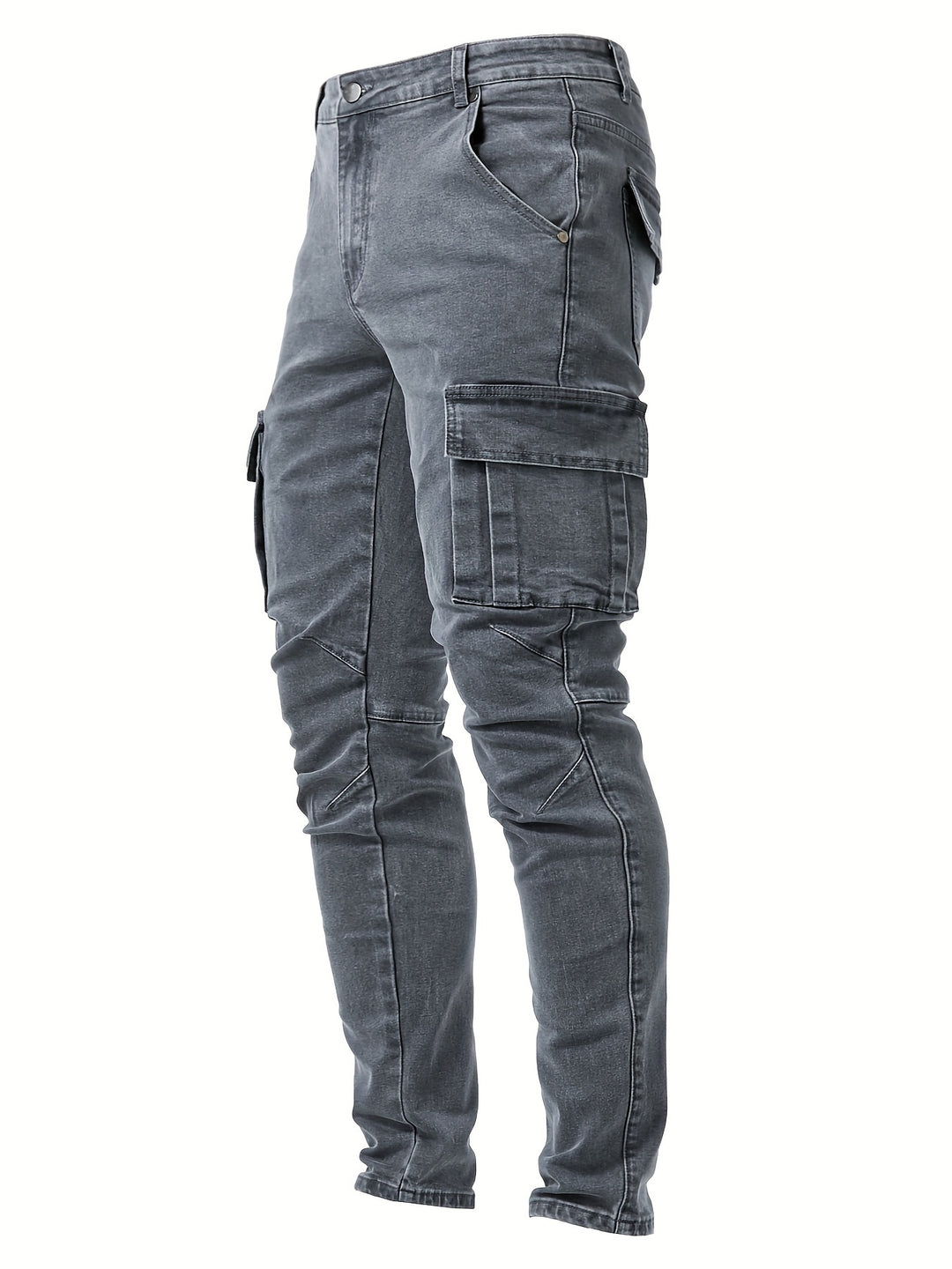 Męskie Jeansy Cargo | Jeansy Skinny Fit | Wielofunkcyjne Kieszenie | Styl Streetwear