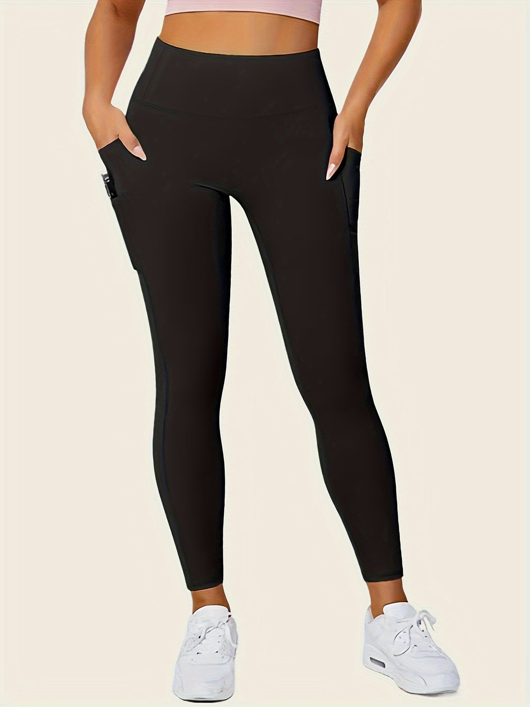 Women's High-Waisted Sports Leggings with Side Pockets | Shaping Fit
