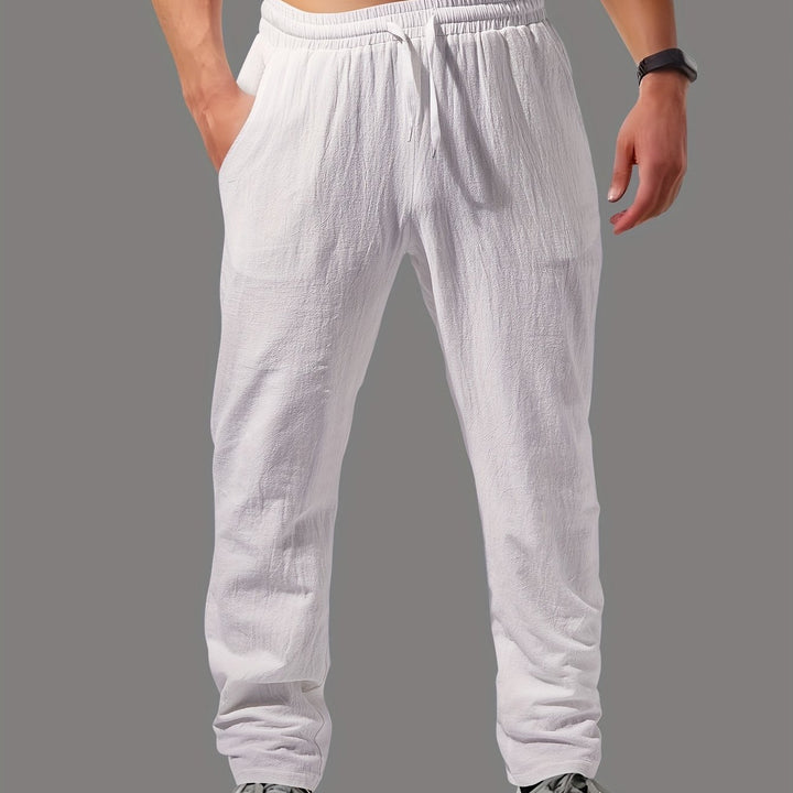 Women's High-Waisted Straight-Leg Pants with Drawstring | Loose Fit