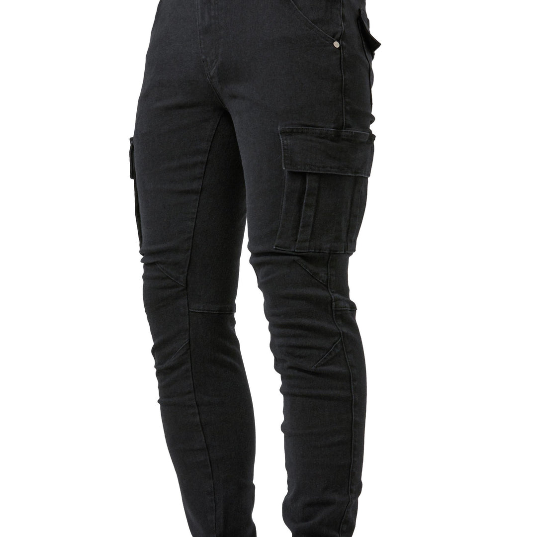 Męskie Jeansy Cargo | Jeansy Skinny Fit | Wielofunkcyjne Kieszenie | Styl Streetwear