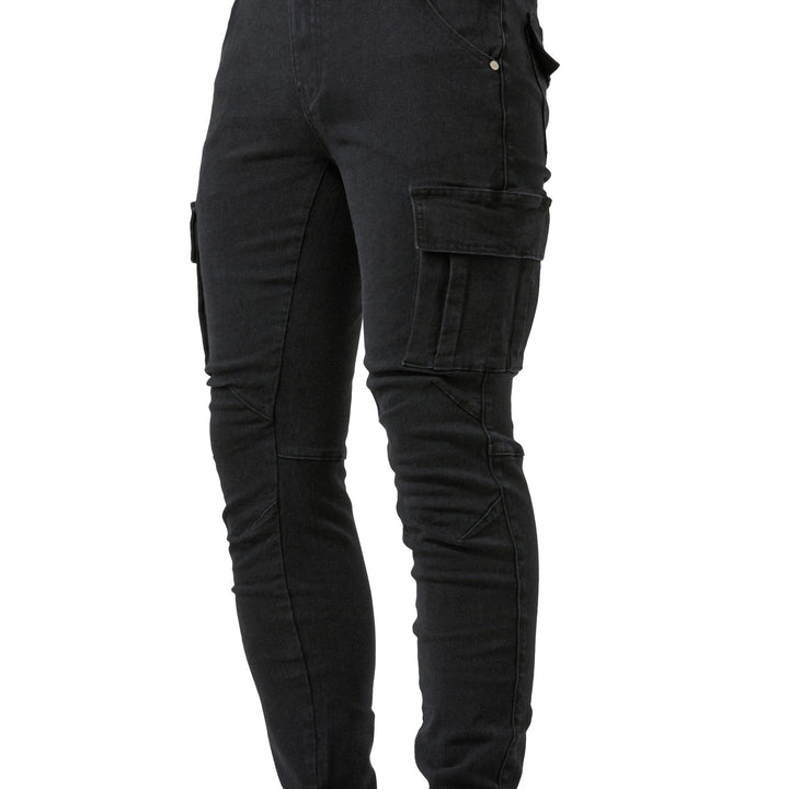Męskie Jeansy Cargo | Jeansy Skinny Fit | Wielofunkcyjne Kieszenie | Styl Streetwear