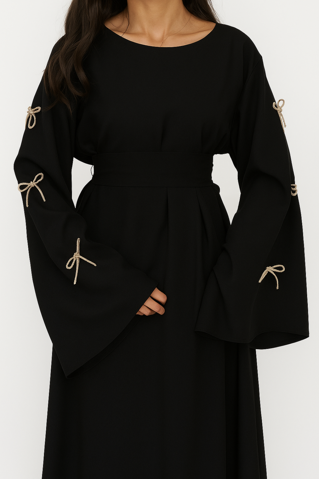 Women's Maxi Dress | Long Sleeve Regular Fit Dress | Flared Sleeves | Elegant Formal Style