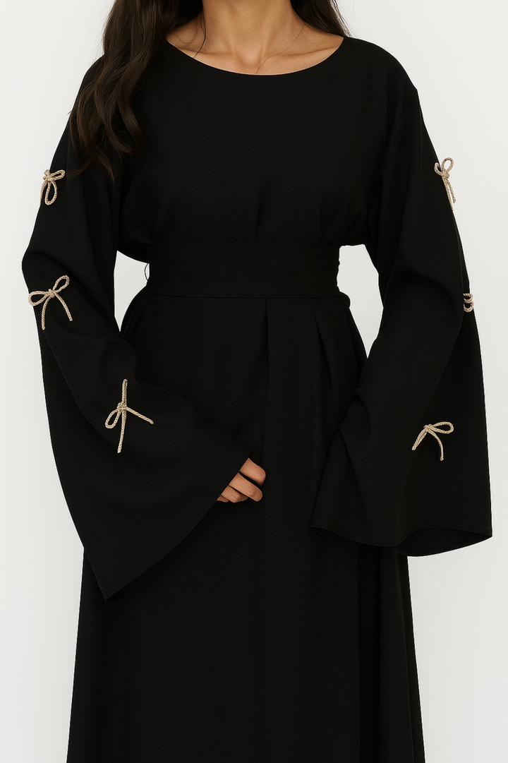 Women's Maxi Dress | Long Sleeve Regular Fit Dress | Flared Sleeves | Elegant Formal Style