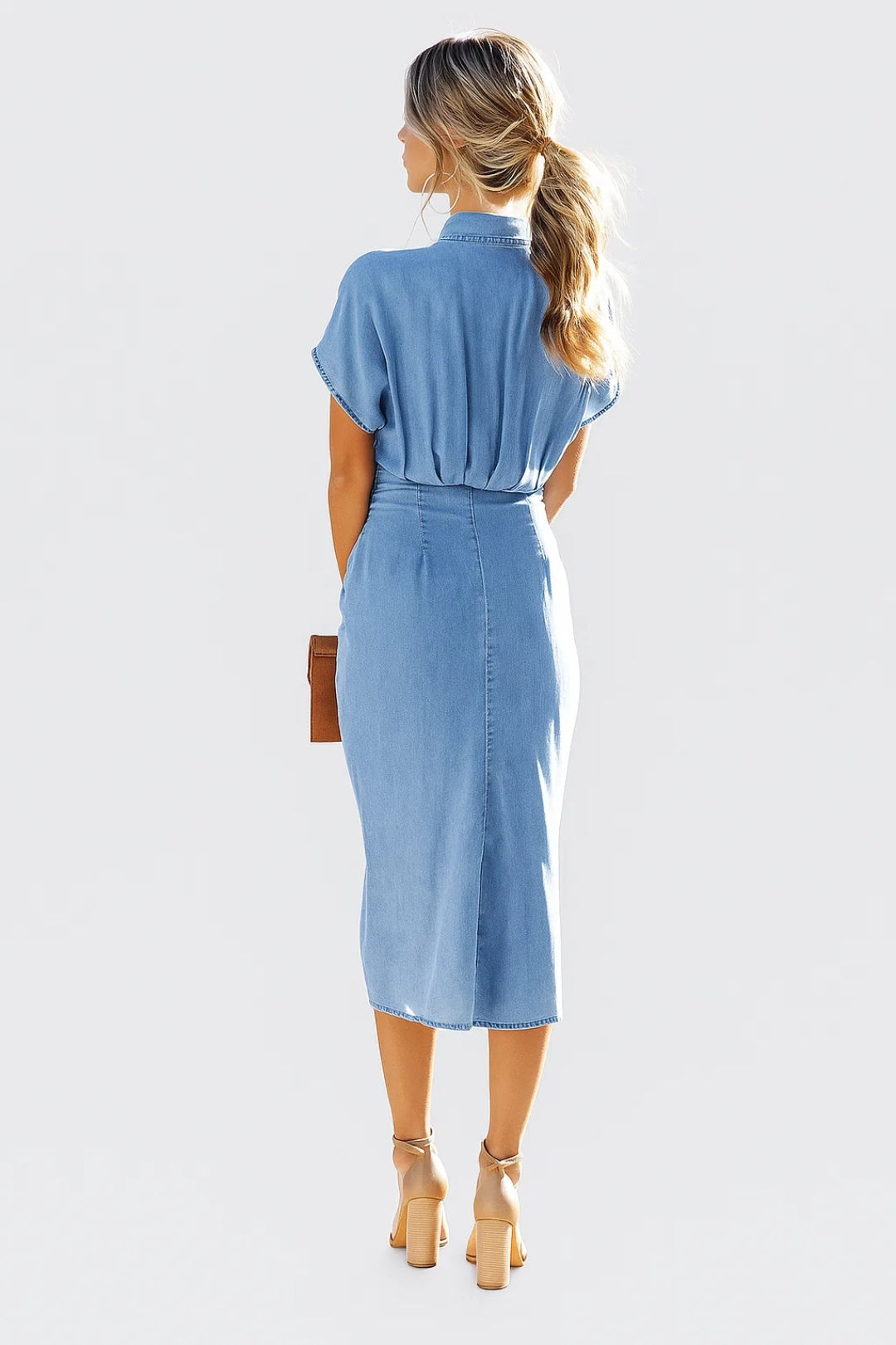 Women's Midi Dress | Button-Up Dress | Classic Collar | Elegant Everyday Style