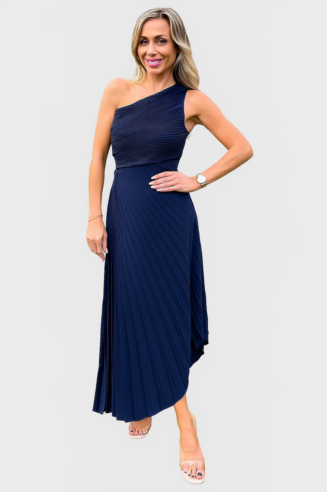 Women's Evening Dress | Maxi One-Shoulder Dress | Side Slit | Glamour for Formal Occasions
