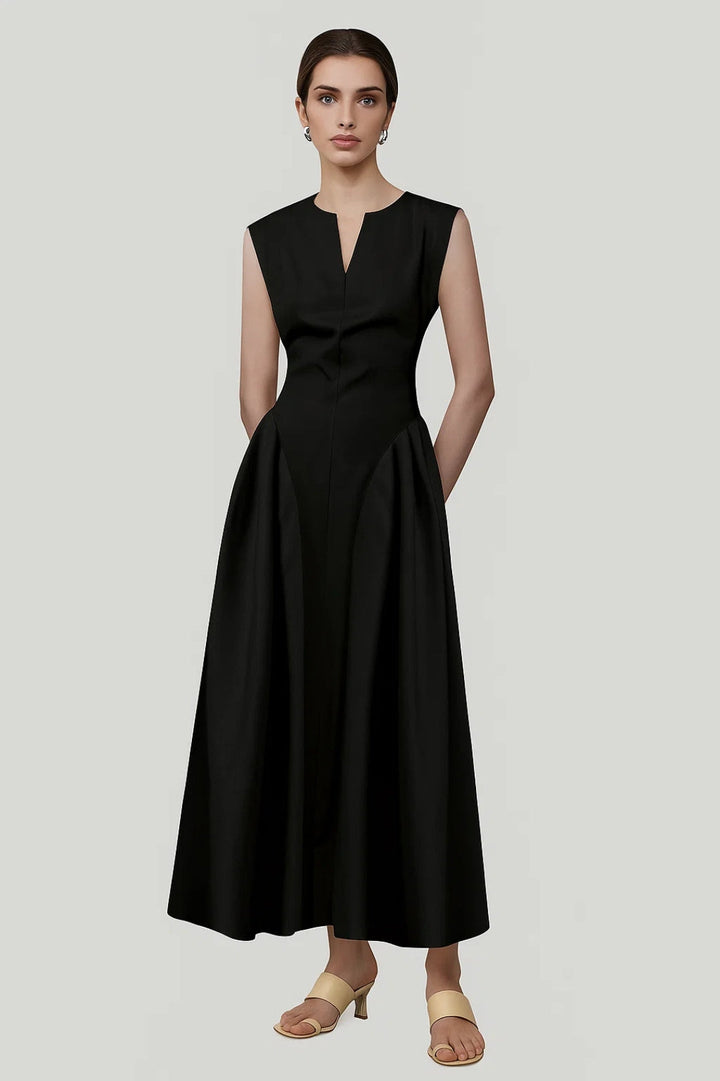 Women's Evening Dress | Sleeveless Maxi Dress | Defined Waist | Timeless Formal Style
