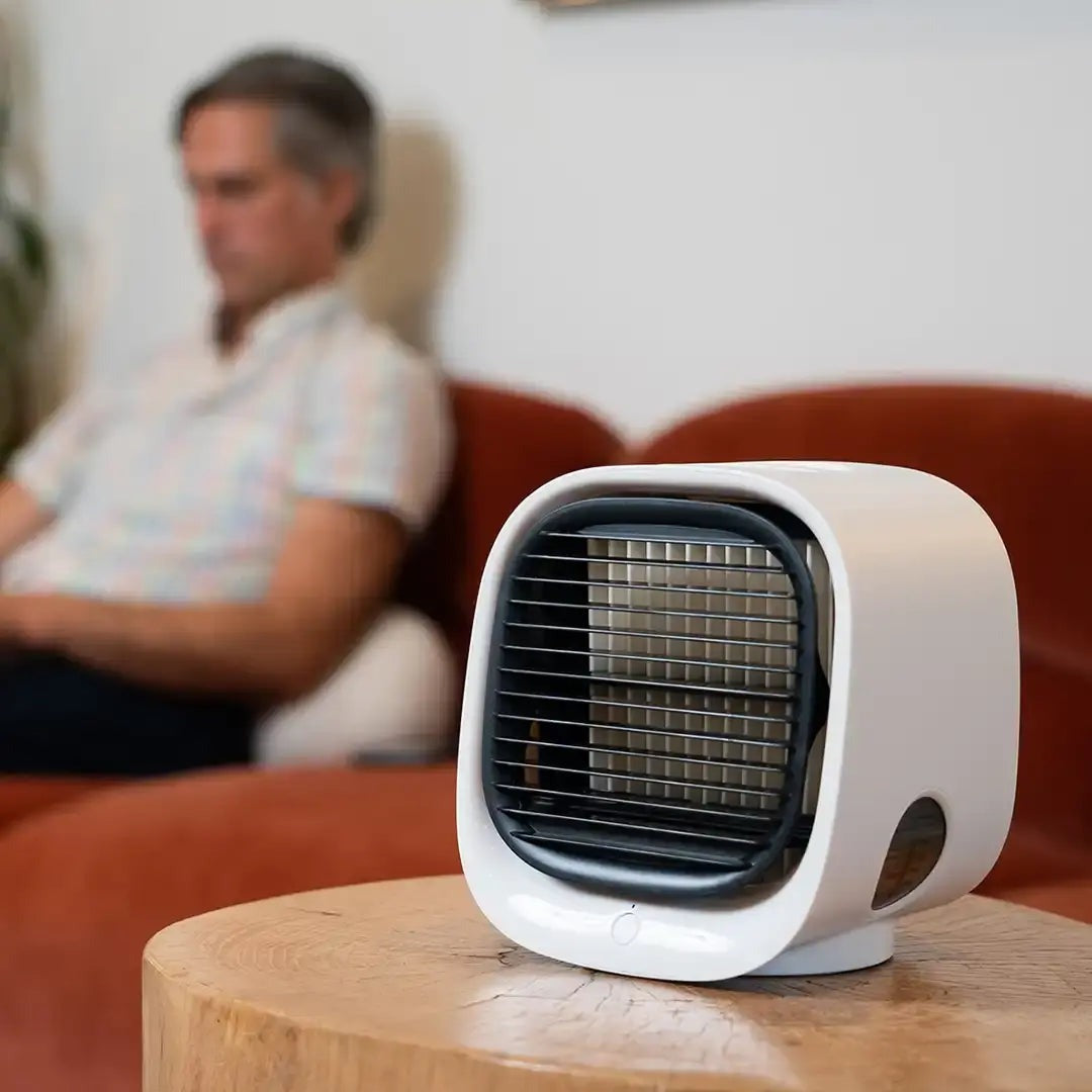 Portable Air Cooler | Compact Desk Fan | Adjustable Airflow and LED Lighting | Home and Office
