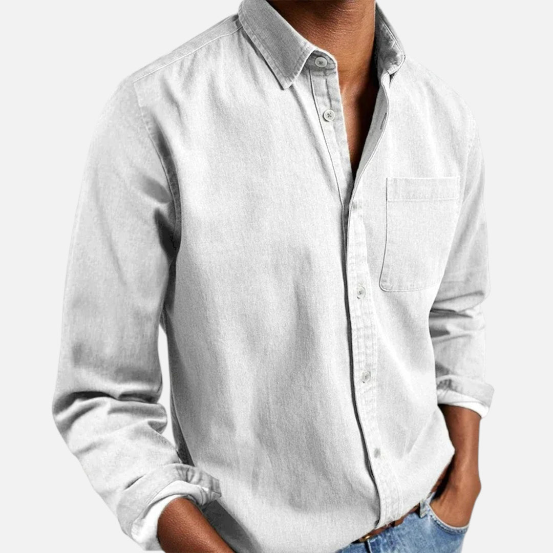 Bastian | Męska Koszula Biznesowa Slim Fit z Klasycznym Kołnierzem, Długimi Rękawami i Guzikami
