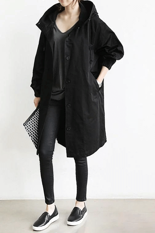 Joanna | Women's long windbreaker jacket with hood