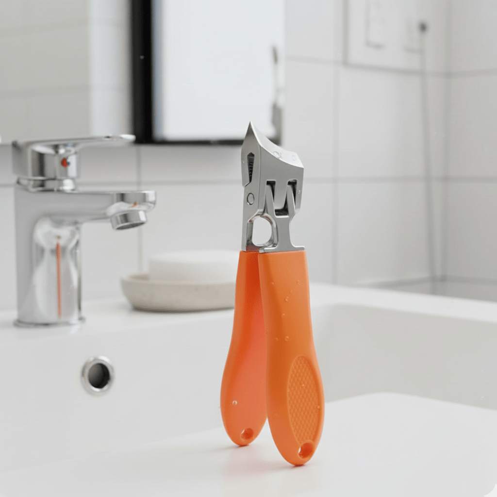 Bardzo szerokie obcinacze do paznokci z osłoną przeciwbryzgową – Ergonomiczny, antypoślizgowy uchwyt zapewniający czyste i precyzyjne cięcie 0