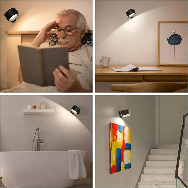 Bezprzewodowa, ładowalna lampa ścienna – lampa ścienna LED w stylu nordyckim do sypialni, korytarzy i kącików do czytania 4