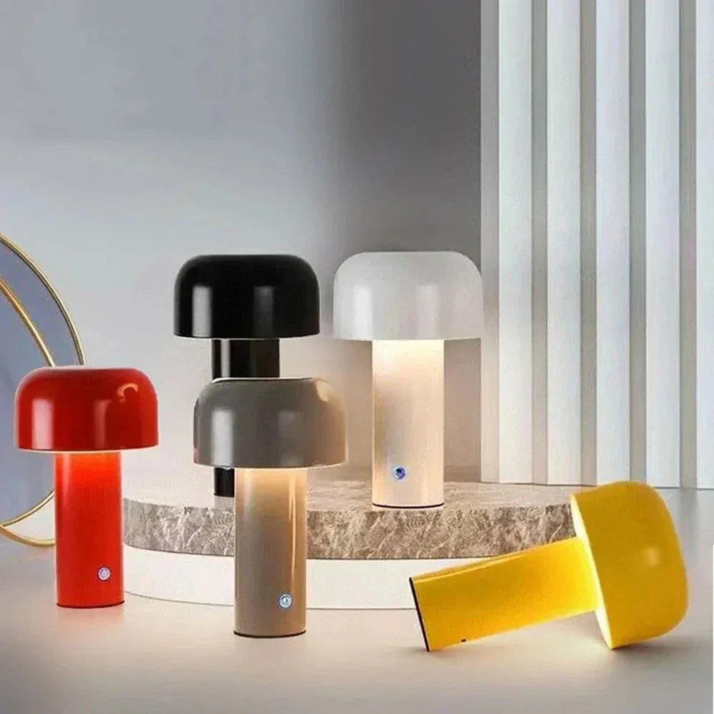 Bezprzewodowa lampka stołowa w kształcie grzybka z baterią USB – Kompaktowa lampka nocna LED do sypialni i biurka 1