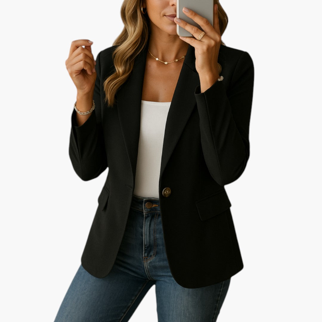 Women's Blazer with One Button and Lapels | Officewear