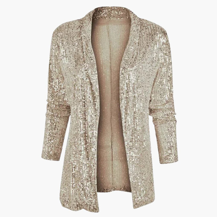 Women's Sequin Cardigan | Regular Fit Open Front Cover-Up | 3/4 Sleeve | Evening Style