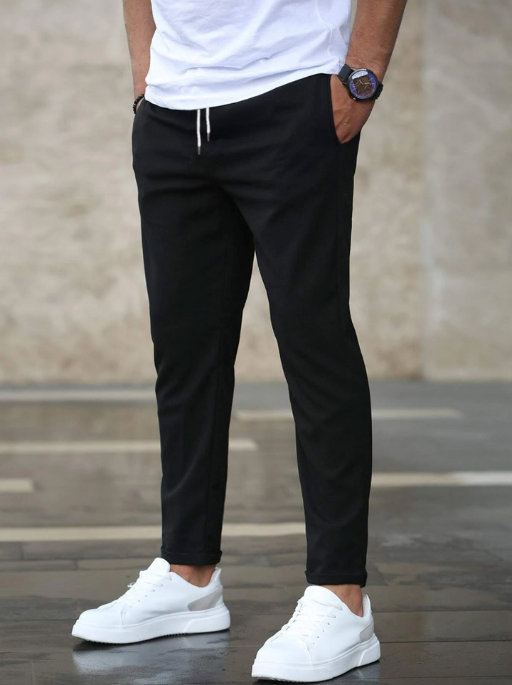 Dorian | Męskie Spodnie Slim Fit ze Zwężanymi Nogawkami i Regulowanym Pasem