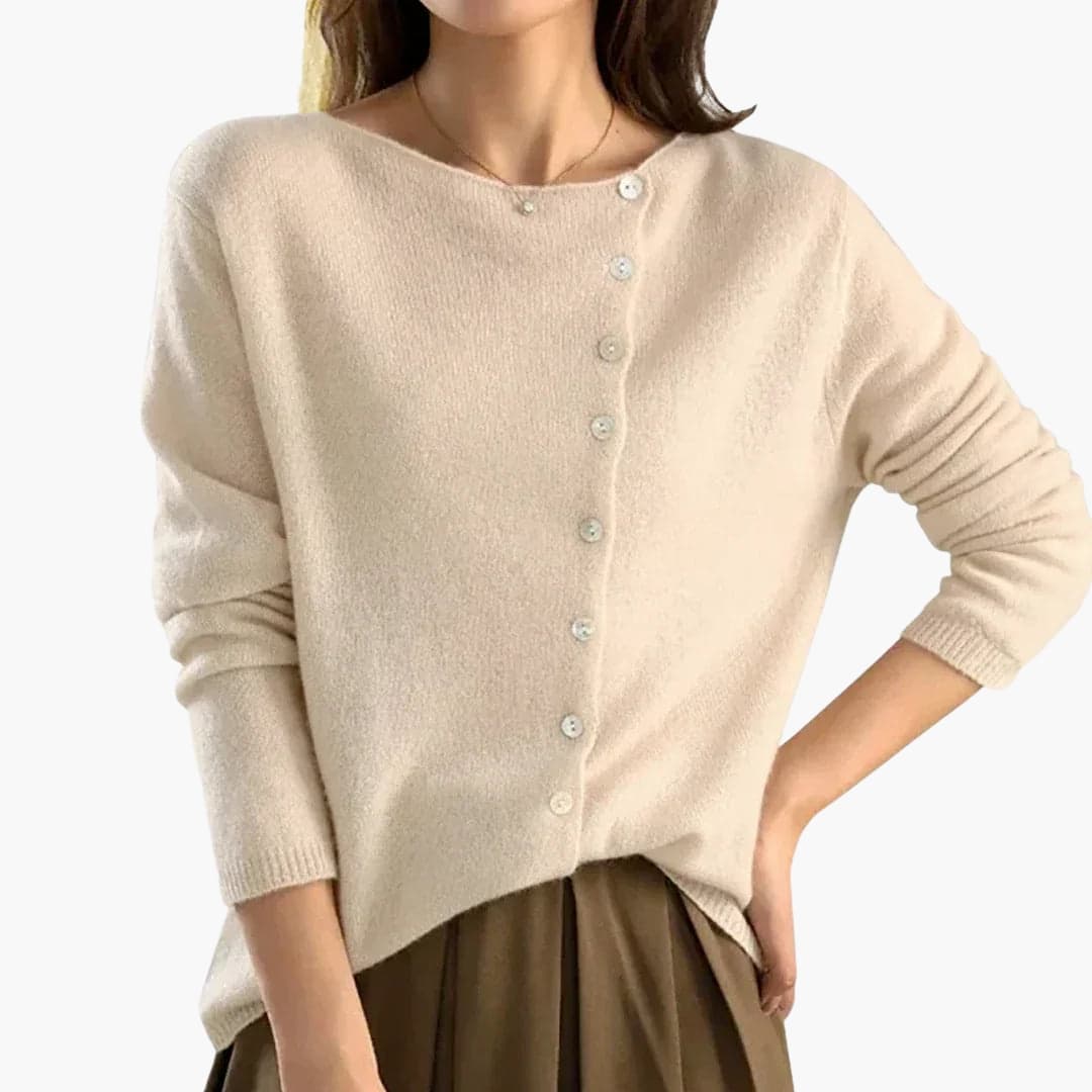 Women's Sweater with Buttons and Round Neckline | Cozy