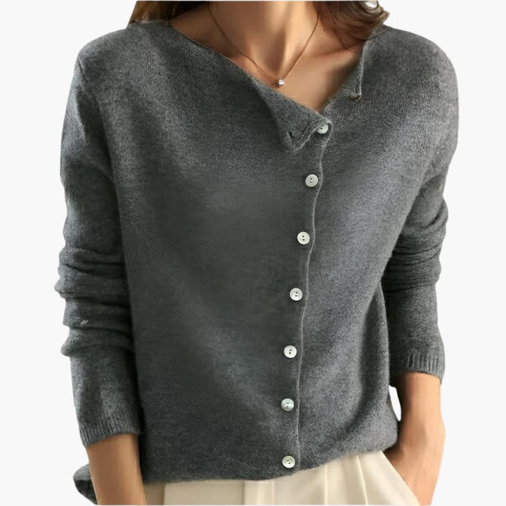 Women's Sweater with Buttons and Round Neckline | Cozy