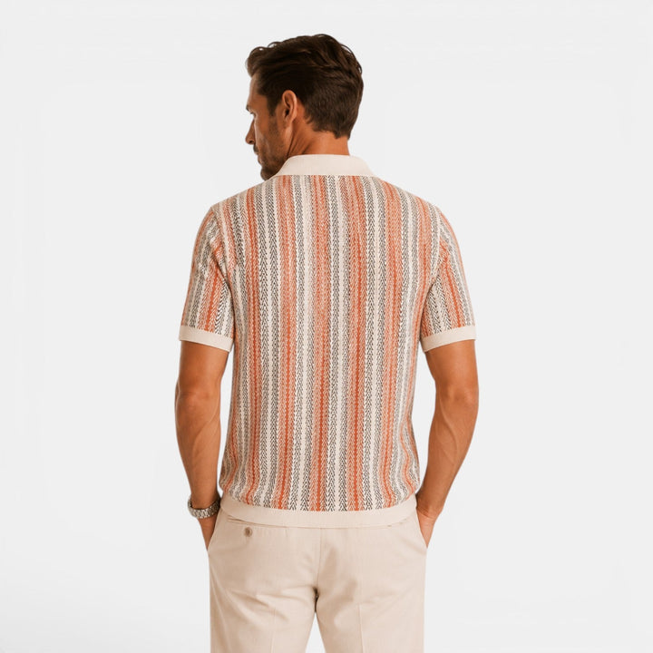 Felix | Męska Koszulka Polo w Stylu Dzianinowym w Paski na Lato