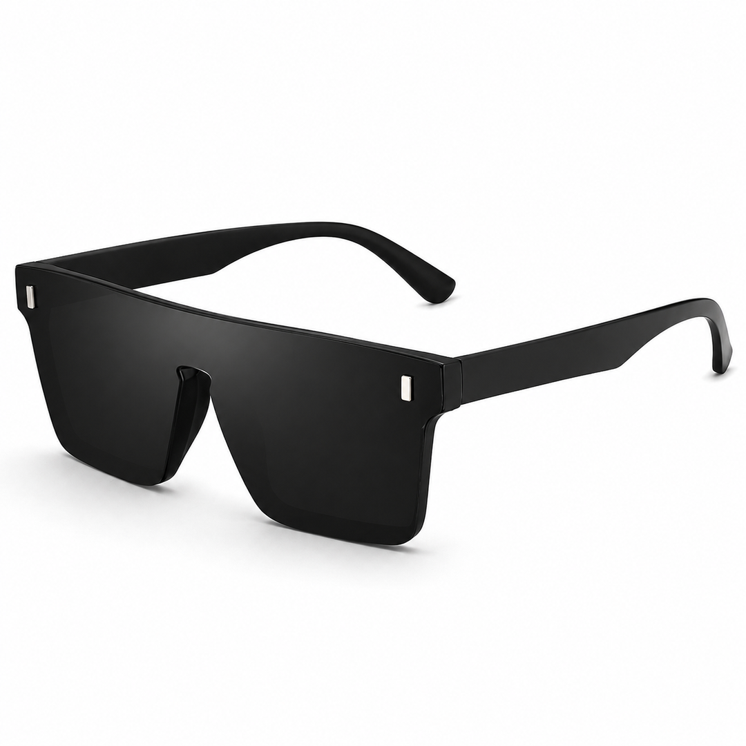 Men's Protective Frame Sporty Style Rimless Sunglasses | Orange Lenses