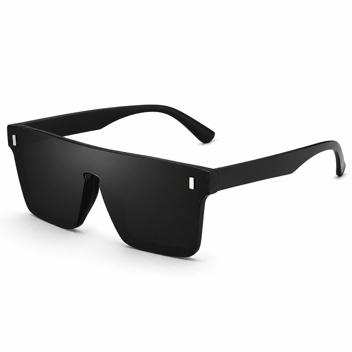 Men's Protective Frame Sporty Style Rimless Sunglasses | Orange Lenses