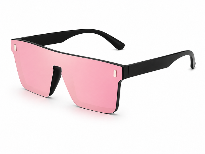 Men's Protective Frame Sporty Style Rimless Sunglasses | Orange Lenses