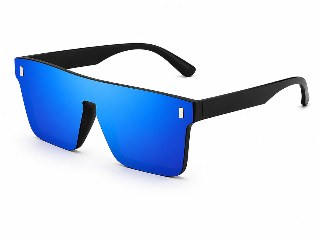 Men's Protective Frame Sporty Style Rimless Sunglasses | Orange Lenses