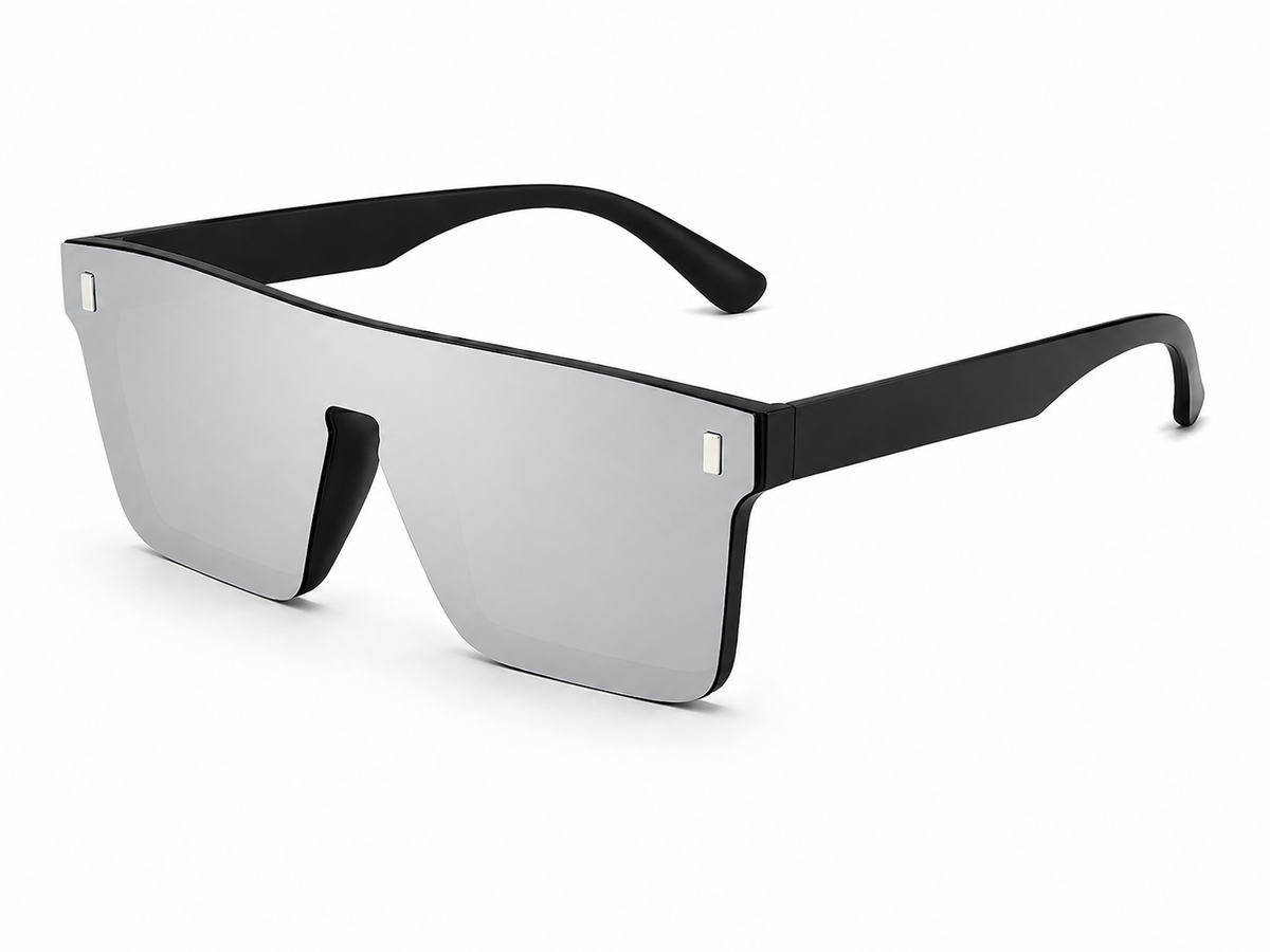 Men's Protective Frame Sporty Style Rimless Sunglasses | Orange Lenses