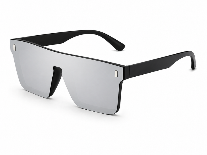 Men's Protective Frame Sporty Style Rimless Sunglasses | Orange Lenses