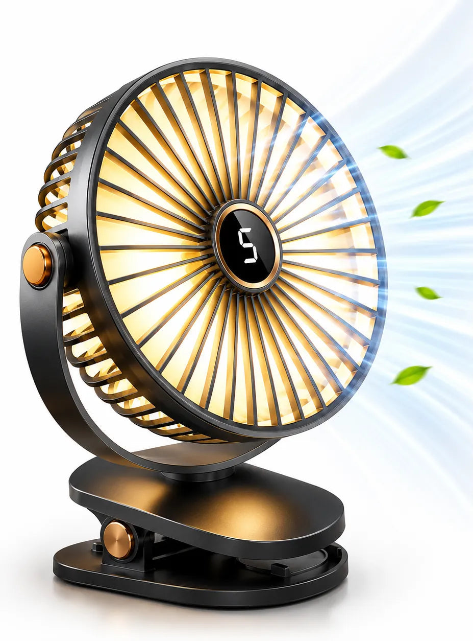 Rechargeable Clip Fan with LED