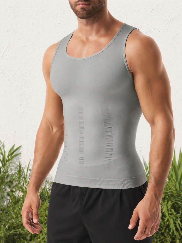 Men's Shaping Compression Slimming T-Shirt with Stomach Control Sleeveless Undershirt | Shaping Underwear