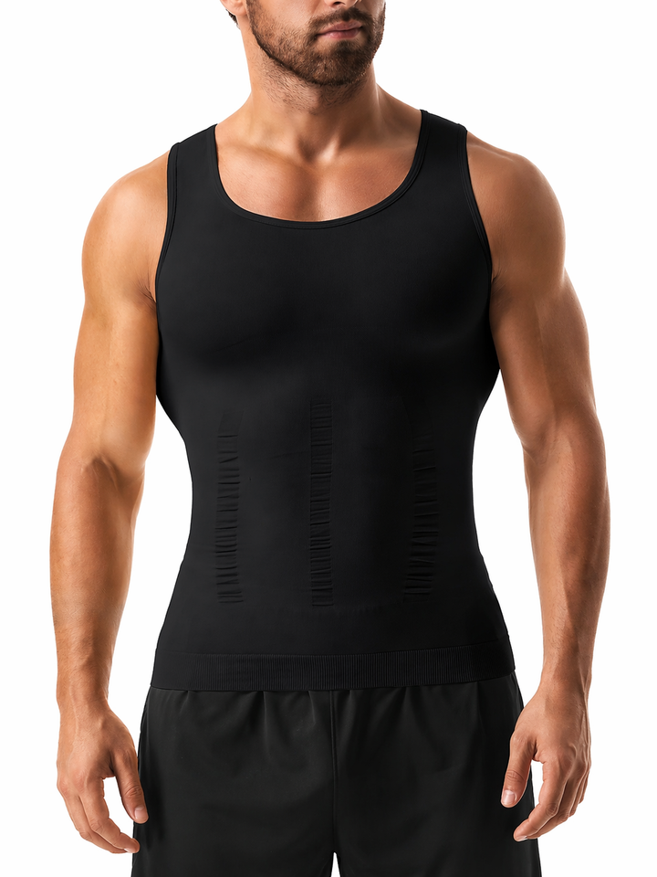 Men's Shaping Compression Slimming T-Shirt with Stomach Control Sleeveless Undershirt | Shaping Underwear