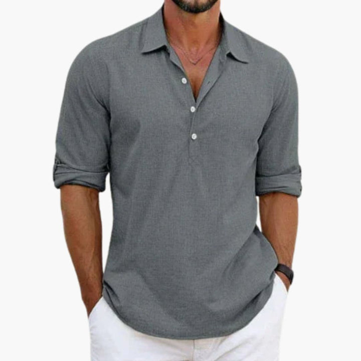 Męska Koszula Casual | Długi Rękaw i Klasyczny Kołnierzyk | Swobodny Styl na Co Dzień
