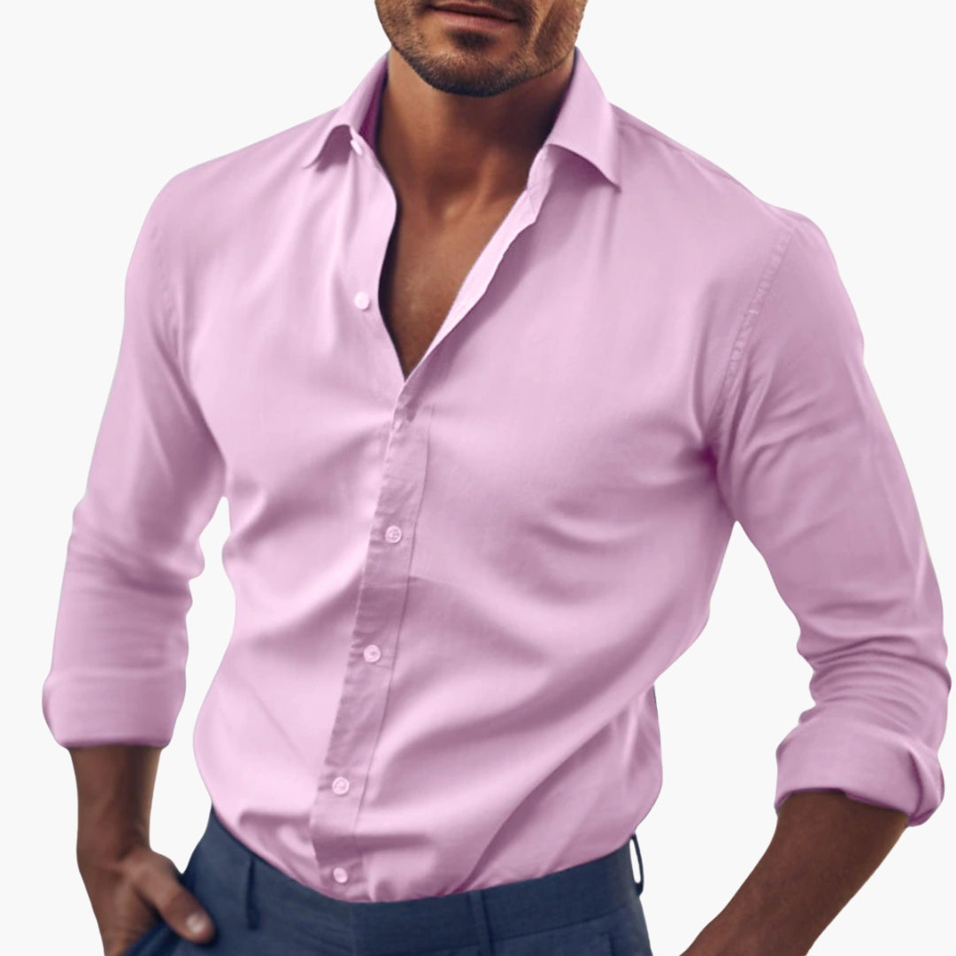 Męska Koszula Slim Fit Zapinana Na Guziki | Długi Rękaw