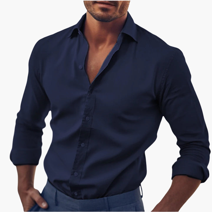 Męska Koszula Slim Fit Zapinana Na Guziki | Długi Rękaw