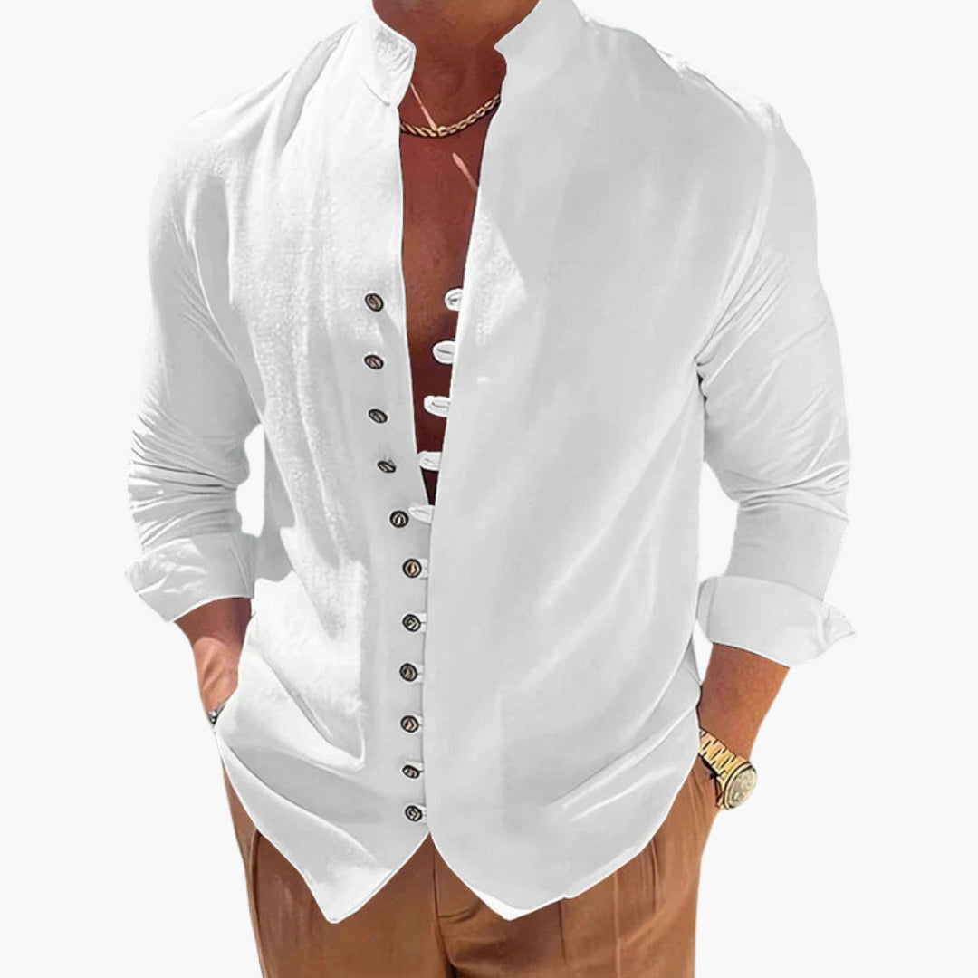 Men's Casual Shirt | Stand Collar and Relaxed Fit | Style for Every Occasion