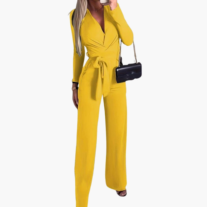 Women's Jumpsuit Tie Waist Loose Fit Flowing Legs | Romper