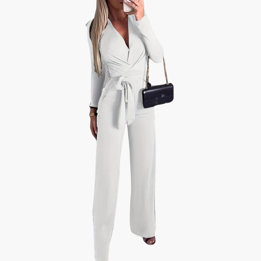 Women's Jumpsuit Tie Waist Loose Fit Flowing Legs | Romper