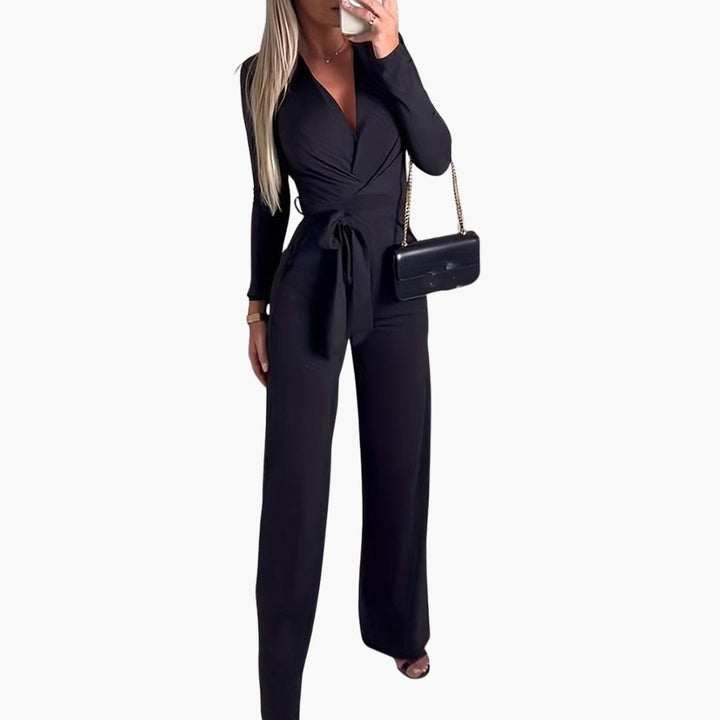 Women's Jumpsuit Tie Waist Loose Fit Flowing Legs | Romper