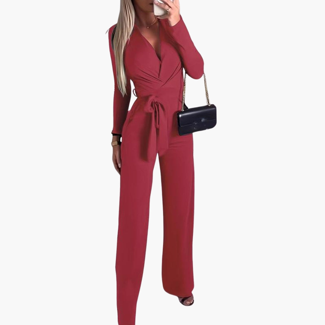 Women's Jumpsuit Tie Waist Loose Fit Flowing Legs | Romper