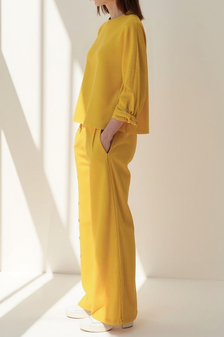 Women's Co-Ord Set | Oversized Long Sleeve Blouse | Wide Pants | Minimalist Everyday Style