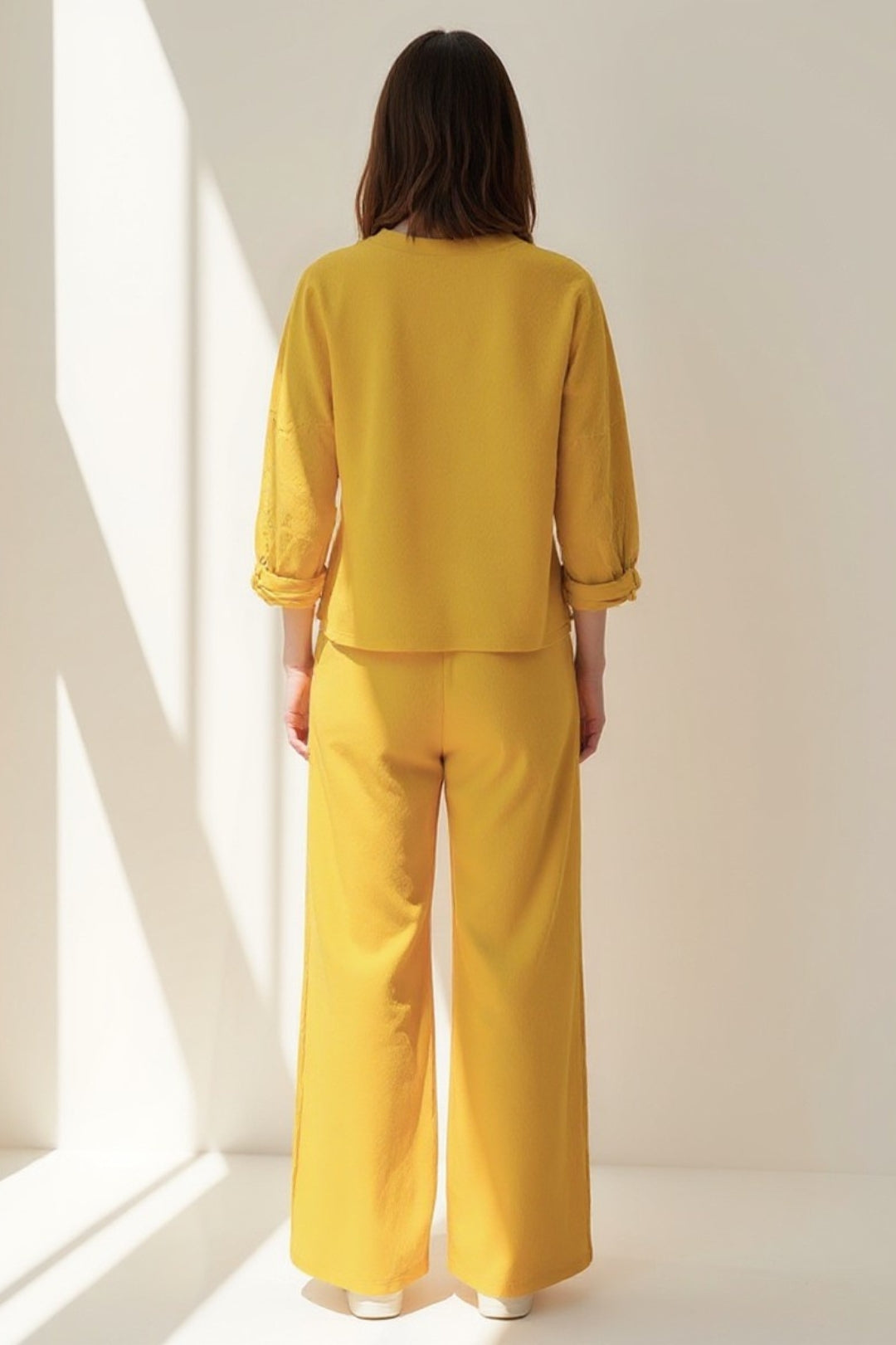 Women's Co-Ord Set | Oversized Long Sleeve Blouse | Wide Pants | Minimalist Everyday Style